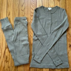 NWOT The Simple Folk Women's Ribbed Top + Leggings Set Size 0